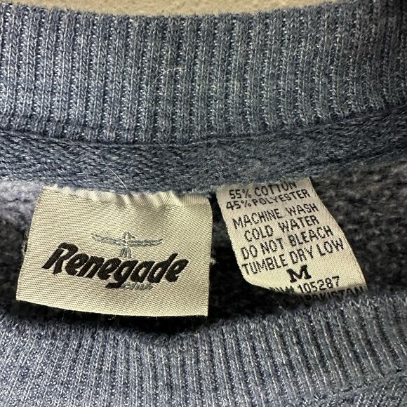 Vintage Renegade Men's Medium Sweatshirt Crewneck Mackinac Island Michigan Blue - Picture 3 of 4